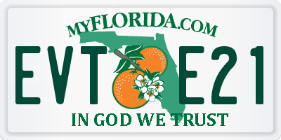FL license plate EVTE21