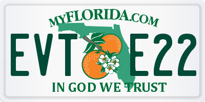 FL license plate EVTE22