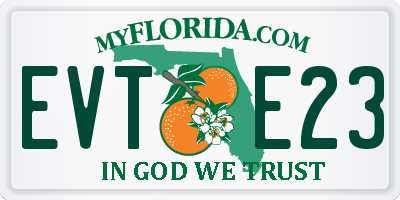 FL license plate EVTE23