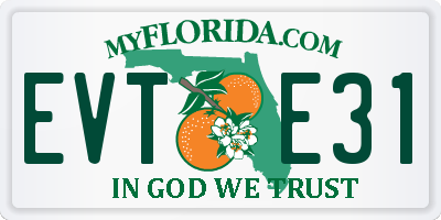 FL license plate EVTE31