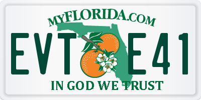 FL license plate EVTE41