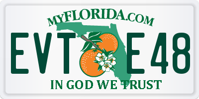 FL license plate EVTE48