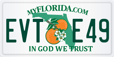 FL license plate EVTE49