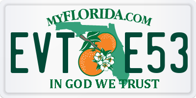 FL license plate EVTE53