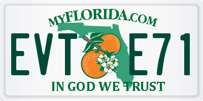 FL license plate EVTE71