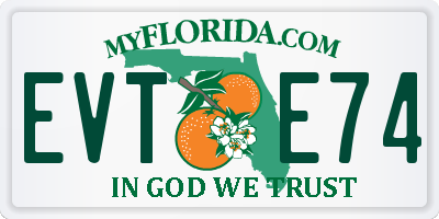 FL license plate EVTE74