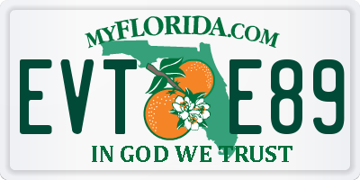 FL license plate EVTE89
