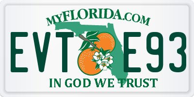 FL license plate EVTE93