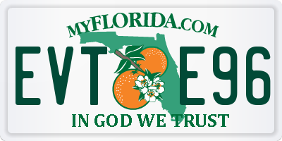 FL license plate EVTE96