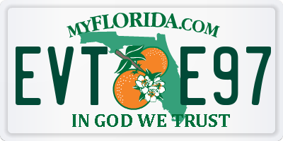 FL license plate EVTE97
