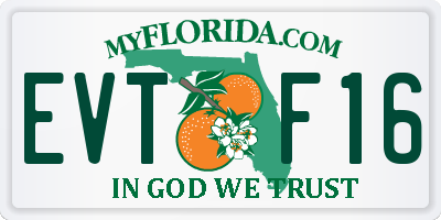 FL license plate EVTF16