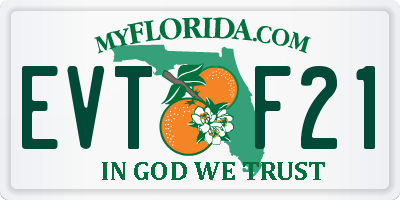FL license plate EVTF21