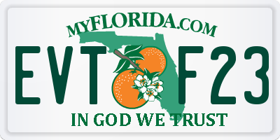 FL license plate EVTF23
