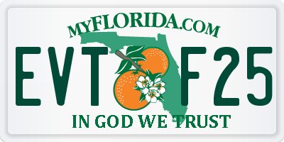 FL license plate EVTF25