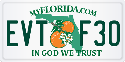 FL license plate EVTF30