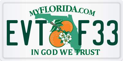 FL license plate EVTF33