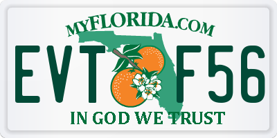 FL license plate EVTF56