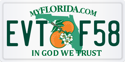 FL license plate EVTF58