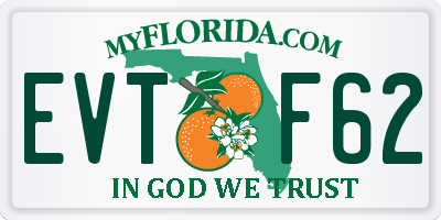 FL license plate EVTF62