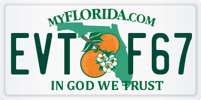 FL license plate EVTF67
