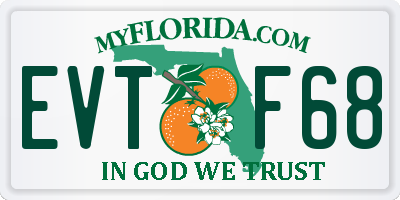 FL license plate EVTF68