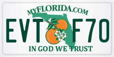 FL license plate EVTF70