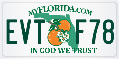 FL license plate EVTF78