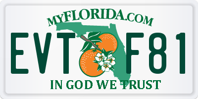 FL license plate EVTF81