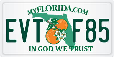 FL license plate EVTF85