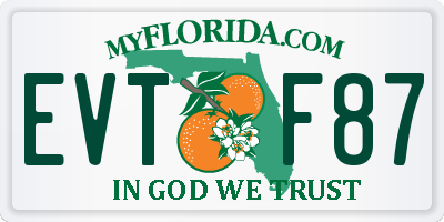 FL license plate EVTF87