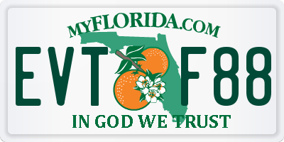 FL license plate EVTF88