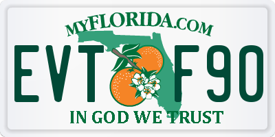FL license plate EVTF90
