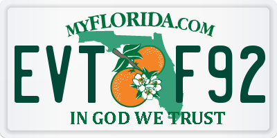 FL license plate EVTF92