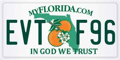 FL license plate EVTF96