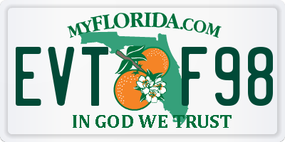 FL license plate EVTF98