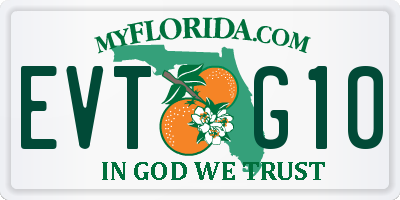FL license plate EVTG10