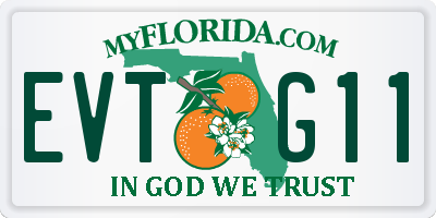 FL license plate EVTG11