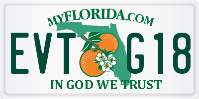 FL license plate EVTG18