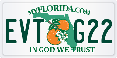 FL license plate EVTG22