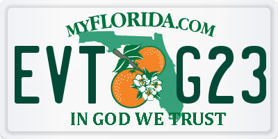 FL license plate EVTG23