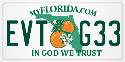 FL license plate EVTG33