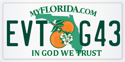 FL license plate EVTG43