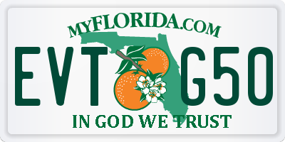 FL license plate EVTG50