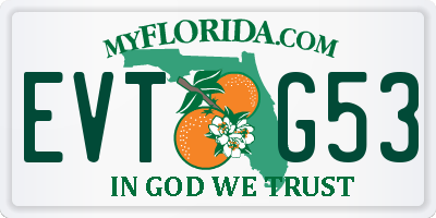 FL license plate EVTG53