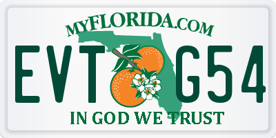 FL license plate EVTG54