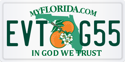 FL license plate EVTG55