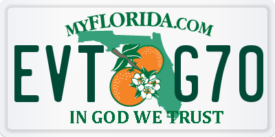 FL license plate EVTG70