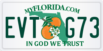 FL license plate EVTG73