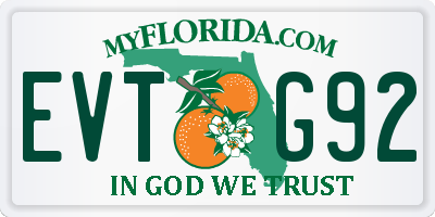 FL license plate EVTG92