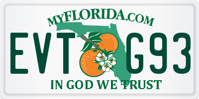 FL license plate EVTG93